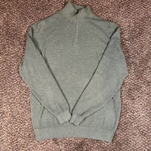 Mack Weldon Tech Linen Quarter Zip Pullover Sage Green Mens XL